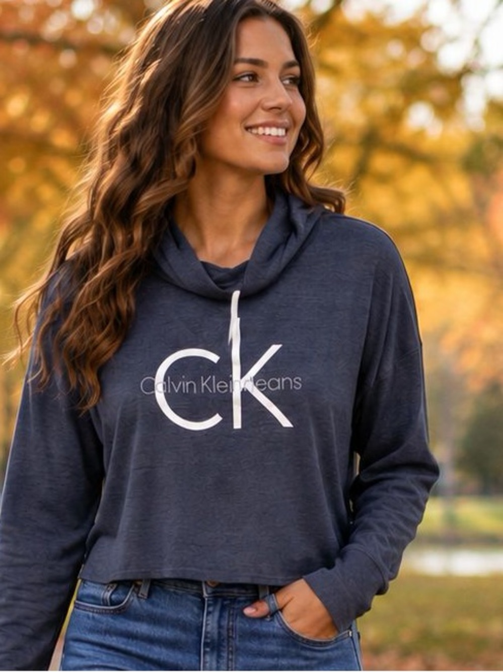 Calvin Klein Navy Logo Hoodie